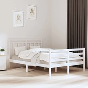 vidaXL Bedframe massief hout wit 120x200 cm