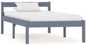 vidaXL Bedframe massief grenenhout grijs 90x200 cm