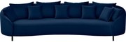Goossens Bank Ragnar blauw, stof, 4-zits, modern design