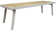 York dining tuintafel 260x90xH75 cm aluminium wit teak