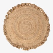 Ronde Vloerkleed Van Natuurlijk Jute Ondes Ø100 Cm - Sklum