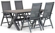 Tuinset 4 personen 180 cm Aluminium/Textileen /Aluminium/textileen Grijs Presto Vasto/Forest