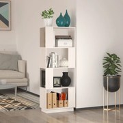 vidaXL Boekenkast/kamerscherm 51x25x132 cm massief grenenhout wit