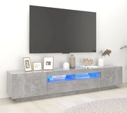 vidaXL Tv-meubel met LED-verlichting 200x35x40 cm betongrijs