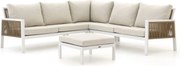 + 10% kassakorting | Hoek loungeset Manifesto | 5 personen | Loungeset Wit | Hoekbank Aluminium | 246x246cm | Kees Smit Tuinmeubelen