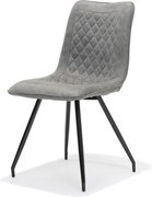 Eetkamerstoel - Brescia - lederlook Soft steel