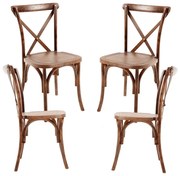Set Van 4 Altea Polypropyleen Stoelen Met Houteffect