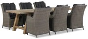 Tuinset 6 personen 260 cm Wicker Taupe Garden Collections Buckingham/Lazio