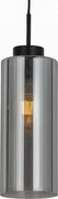 Art Deco hanglamp zwart met smoke glas - Laura