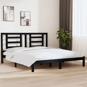 vidaXL Bedframe massief hout zwart 180x200 cm 6FT Super King