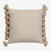 Vierkant Katoenen Kussen (45x45 Cm) Monsey Beige – Linnen - Sklum