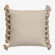 Vierkant Kussen 45x45 Cm Van Monsey-katoen Beige – Linnen - Sklum