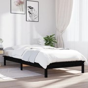 vidaXL Bedframe massief grenenhout zwart 90x190 cm 3FT single