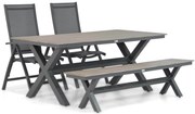Tuinset 4 personen 180 cm Aluminium/Textileen /Aluminium/textileen Grijs Presto Vasto/Forest