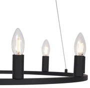 Industriële hanglamp zwart 9-lichts - Knight Industriele / Industrie / Industrial rond Binnenverlichting Lamp