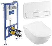 Villeroy & Boch Subway 2.0 pack wandcloset - directflush - diepspoel - slimseat zitting softclose & quickrelease - met inbouwreservoir - bedieningsplaat wit glans - wit 92242700 / 92249068 / 5614R201