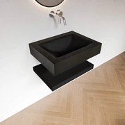 Zaro Alan badmeubel 60cm met planchet urban en vrijhangende wastafel cloud midden zonder kraangat urban