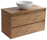 Sanicare Avenza badmeubel 100cm arrano oak met ronde witte waskom