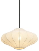 Japandi hanglamp beige met stoffen kap 50cm - PluJapandi E27 rond Binnenverlichting Lamp