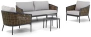 Stoel en Bank Loungeset 4 personen Wicker Grijs Coco Coco Lanai