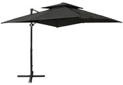 vidaXL Zweefparasol met dubbel dak 250x250 cm antracietkleurig