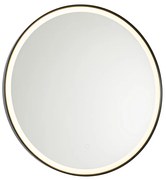 Badkamerspiegel zwart 70 cm incl. LED 3-staps dimbaar met touch rond - Miral Modern IP44 Lamp