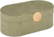 Atmosphera Enya Juwelendoos – 13x10x25 cm – Fluweel Groen – Spiegel – Uitneembaar Compartiment – Sieraden Organizer