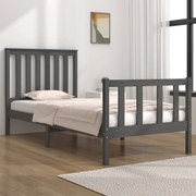 vidaXL Bedframe massief grenenhout grijs 90x190 cm 3FT Single