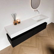 Zaro Alan badmeubel 170cm urban 2 lades met vrijhangende wastafel cloud rechts zonder kraangat talc