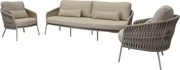 Sarenza stoel bank loungeset 3 delig zand rope latte frame