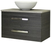 Sanicare Q11 badkamermeubel met grey-stone topblad 80 cm schots-eiken