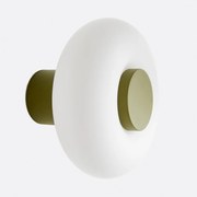 Wand- of plafondlamp, ijzer en opaline glas, diameter 21,5 cm, OMER