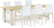 Tuinset 6 personen 260 cm Aluminium/textileen Taupe Lifestyle Garden Furniture Brandon/San