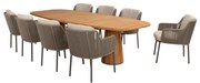 Capri Bernini dining tuinset 280x110xH75 cm 9 delig teak barrel terre 4 Seasons Outdoor