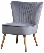 Fauteuil - Eva - stof Velours grijs