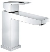 GROHE Eurocube waterbesparende wastafelkraan medium met waste 28mm met temperatuurbegrenzer chroom 23445000