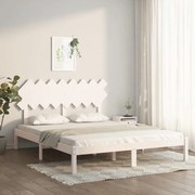 vidaXL Bedframe massief hout wit 160x200 cm