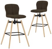 vidaXL Barstoelen draaibaar 2 st stof bruin