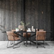 DTP Home Timeless Black Eettafel Zwart Teak Met Kruispoot 260 Cm - 260 X 100cm.