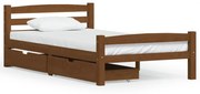 vidaXL Bedframe met 2 lades massief grenenhout honingbruin 90x200 cm