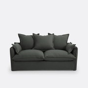 Slaapbank H14 cm, gekreukt linnen, Odna