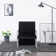 vidaXL Fauteuil met chromen poten fluweel zwart