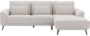 Goossens Excellent Bank Princess Met Elektrisch Uitschuifbaar Zitvlak wit, stof, 2,5-zits, elegant chic met chaise longue rechts
