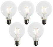 Set van 5 E27 3-staps dimbaar LED lamp G95 4W 450 lm 3000K
