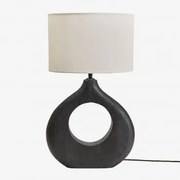 Joana Mangohouten Tafellamp Gewoon Zwart & Wit Ø30 Cm - ↑20 Cm Arlina - Sklum