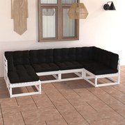 vidaXL 6-delige Loungeset met kussens massief grenenhout