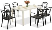King/Vague wit en antraciet tuinmeubelset voor 6 personen Bica