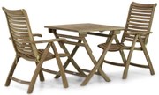 Tuinset 2 personen 80 cm Teak Taupe Garden Collections Birmingham/Derby