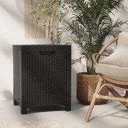 vidaXL Tuinbox 39x39x46 cm polypropeen rattan grafietkleurig