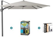 Platinum Challenger zweefparasol T2 Premium - 3,5x2,6 m. - Manhattan met ingraafvoet en hoes